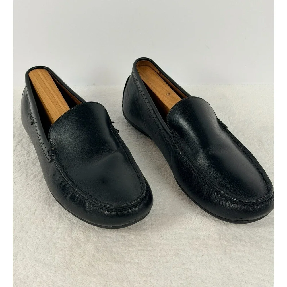Polo Ralph Lauren Redden Men's Black Leather Driving Loafers Moc Toe 9.5D